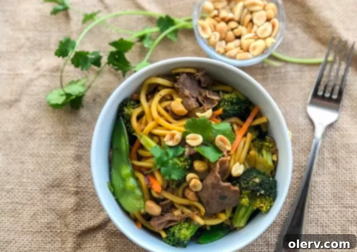 Ultimate Teriyaki Beef Yakisoba 3 Close-up of Teriyaki Beef Yakisoba showcasing the stir-fried ingredients