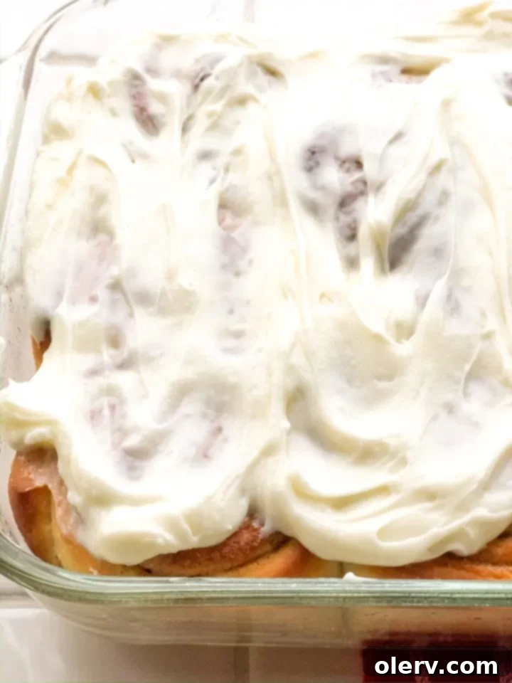 Irresistible Cream Cheese Frosted Cinnamon Rolls 2 Freshly baked cinnamon rolls with generous cream cheese frosting