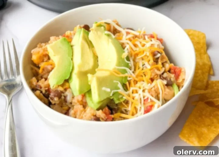 Speedy Savory Instant Pot Chicken Burrito Bowls 6 Individual Instant Pot Chicken Burrito Bowls ready to be customized