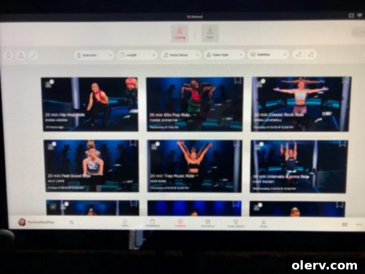 My Peloton Bike: My Go-To for Peak Fitness 4 Peloton Cycling Class selection screen