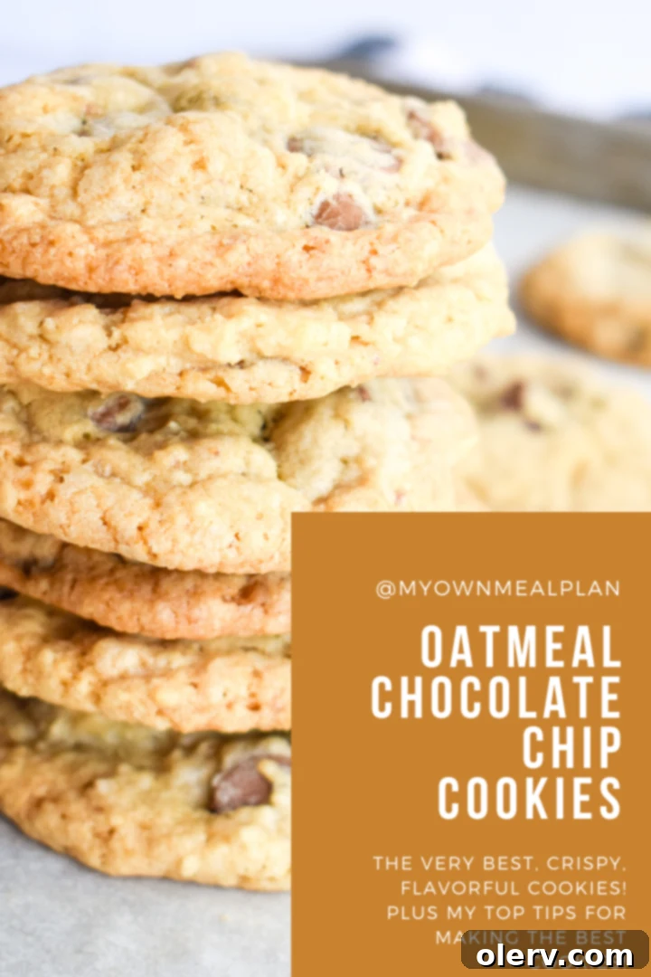 Pinterest graphic: Cookie Countdown with oatmeal chocolate chip cookies.