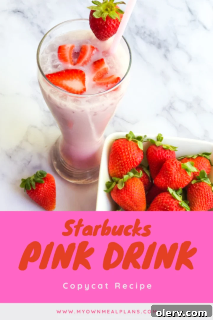Pink Drink with fresh strawberries and ice