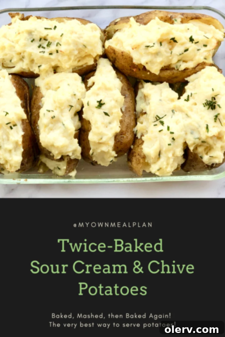 Pin this Twice-Baked Sour Cream & Chive Potatoes recipe to Pinterest
