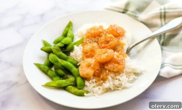 Sweet and Sticky Honey Garlic Shrimp 2 Delicious Honey Garlic Shrimp in a pan, ready to be served.
