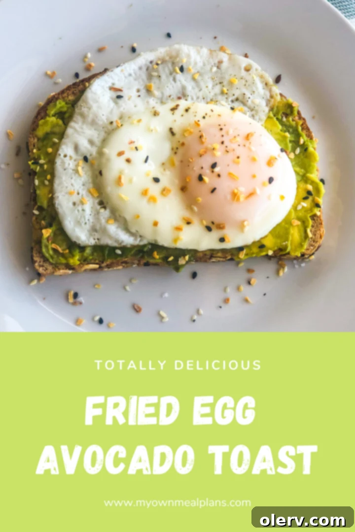 Fried Egg Avocado Toast Pinterest graphic