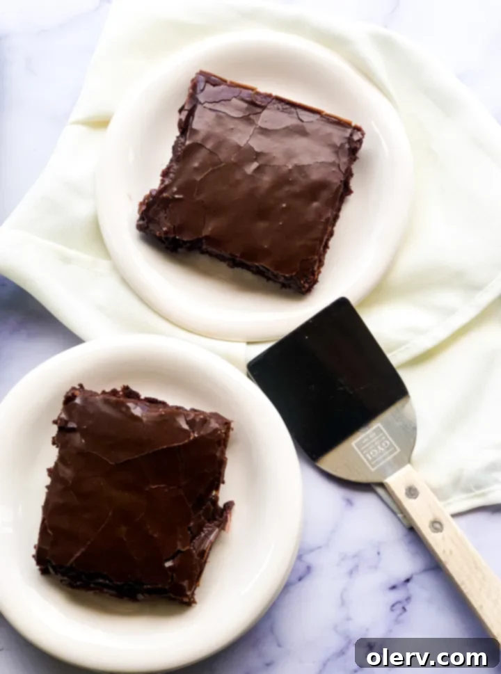 Texas Fudgy Chocolate Slab 4 An overhead shot of a freshly baked, unfrosted chocolate sheet cake in a large pan, showcasing its rich, dark brown color.