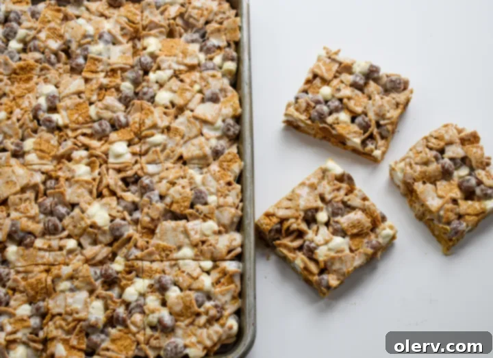 S'mores Cereal Bars 5 Bowl of Honey Maid S'more Cereal ready for mixing into the bars.