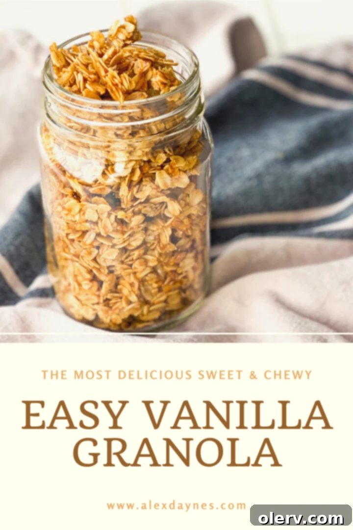 Pinterest Pin for Easy Vanilla Granola Recipe