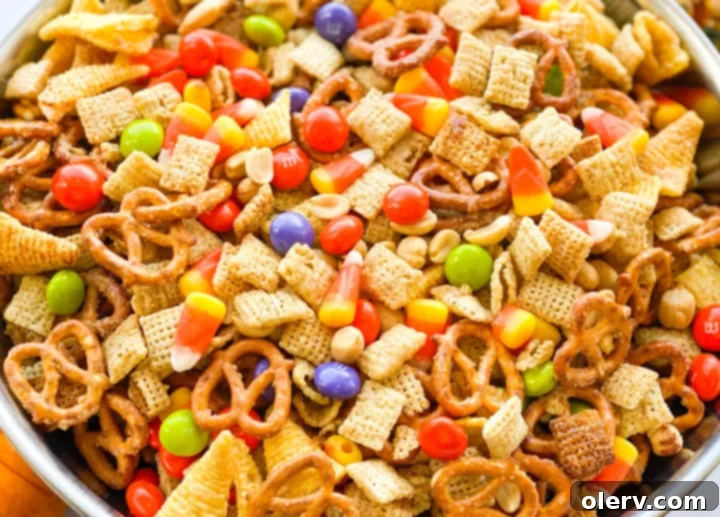 Monster Munch 4 Ingredients for the homemade Chex Mix base: Chex cereal, pretzels, and Bugles