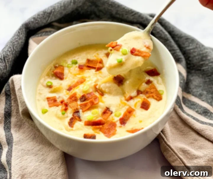 Creamy Instant Pot Loaded Potato Soup 6 Instant Pot Loaded Potato Soup serving