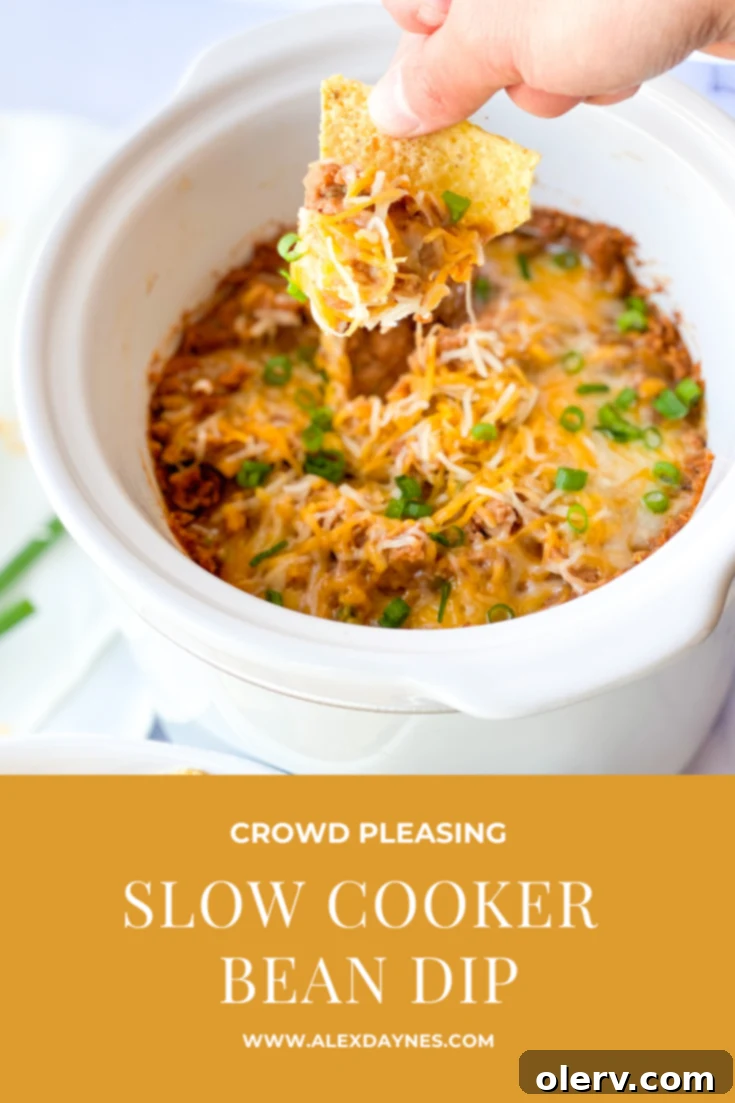 Slow Cooker Bean Dip Pin for Pinterest