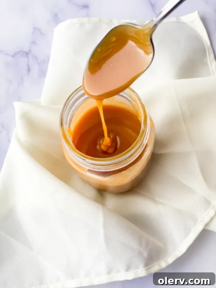 Irresistible Homemade Salted Caramel 6 A jar of freshly made homemade salted caramel sauce.