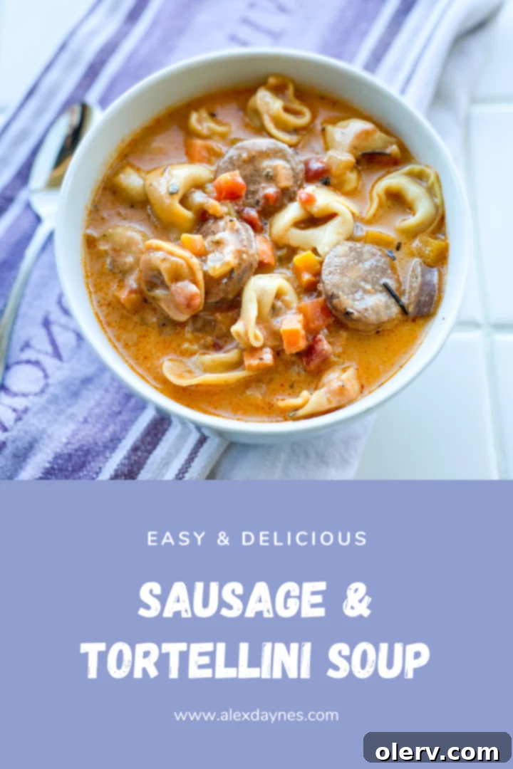 Sausage Tortellini Soup for Pinterest