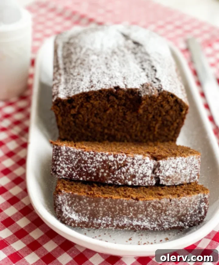Warm Spiced Gingerbread Loaf 7 A visually appealing shot of the Homemade Gingerbread Loaf, perfect for pinning and saving the recipe for later.