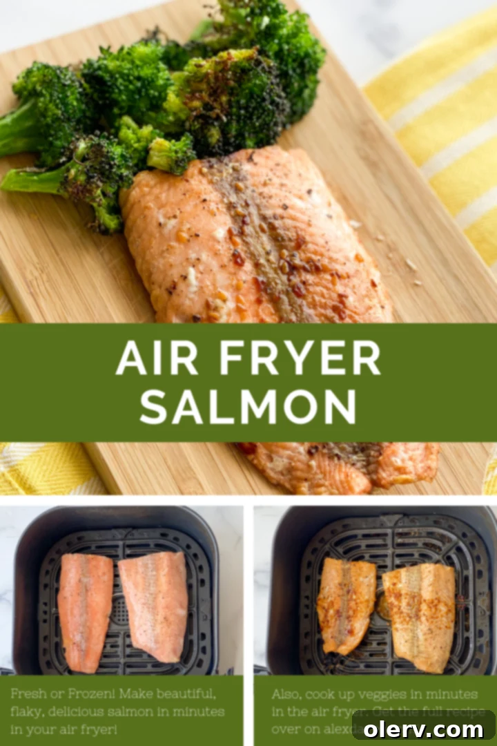 Pin for later: Air Fryer Salmon and Veggies quick recipe