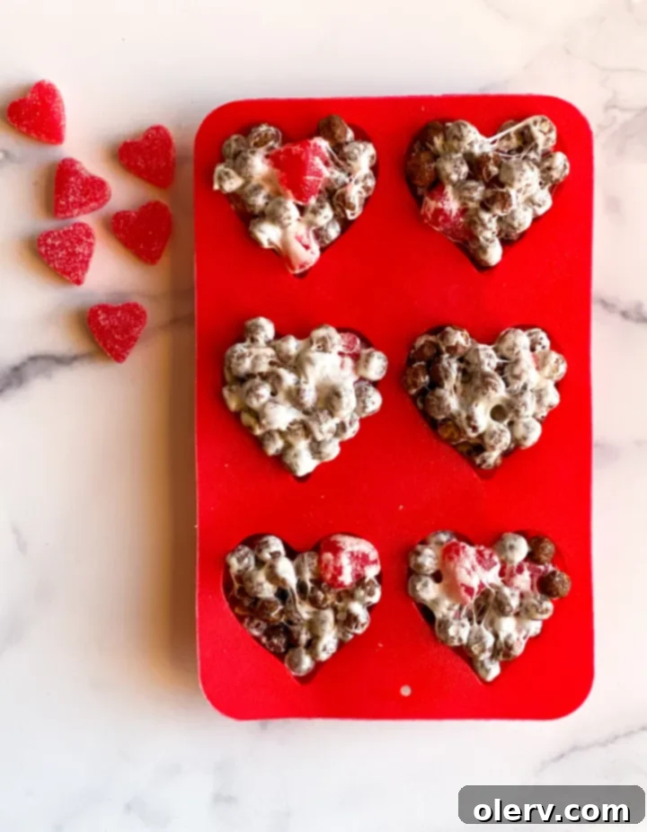 Cocoa Puff Cinnamon Heart Bars 3 Batch of freshly made Cocoa Puff Cereal Bars with cinnamon hearts
