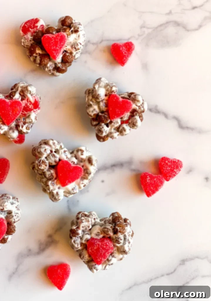 Cocoa Puff Cinnamon Heart Bars 5 Ingredients for Cocoa Puff Cereal Bars: butter, marshmallows, Cocoa Puffs