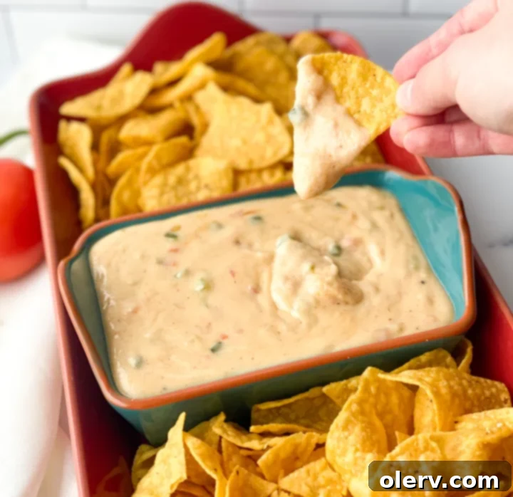 Chipotle Queso Blanco Copycat 8 A bowl of homemade Queso Blanco Chipotle Copycat, perfect for dipping.