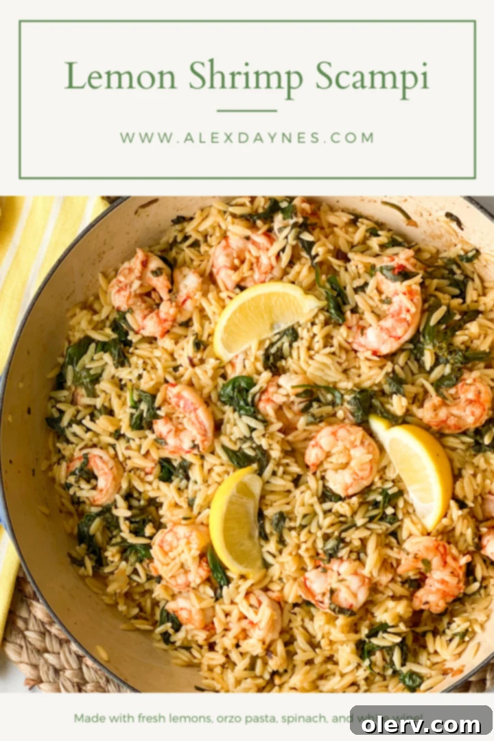 Pinterest share image for Lemon Shrimp Scampi recipe, emphasizing quick and easy preparation and delicious flavors.