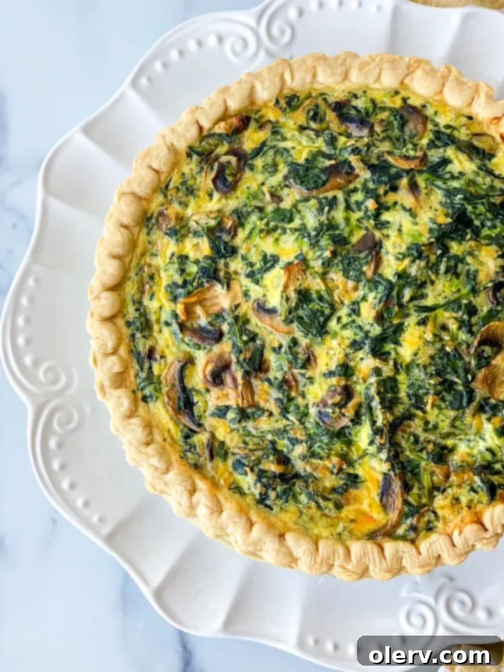 Savory Spinach and Creamy Cheese Quiche 4 Ingredients for Spinach and Cheese Quiche laid out on a kitchen counter