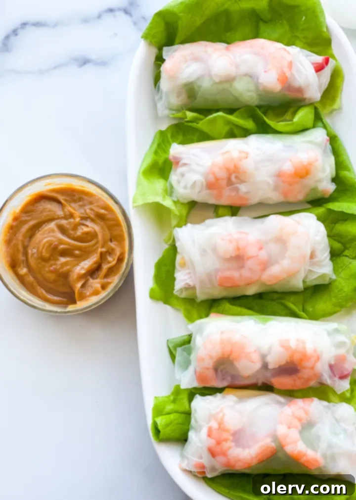 Crispy Homemade Spring Rolls 8 Ingredients for peanut dipping sauce: peanut butter, sweet chili sauce, soy sauce, and hoisin sauce