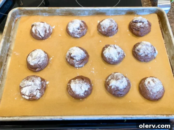Easy Cake Mix Crinkle Cookies 10 A stack of delicious 4-ingredient cake mix crinkle cookies, showcasing their fudgy texture and powdered sugar coating.